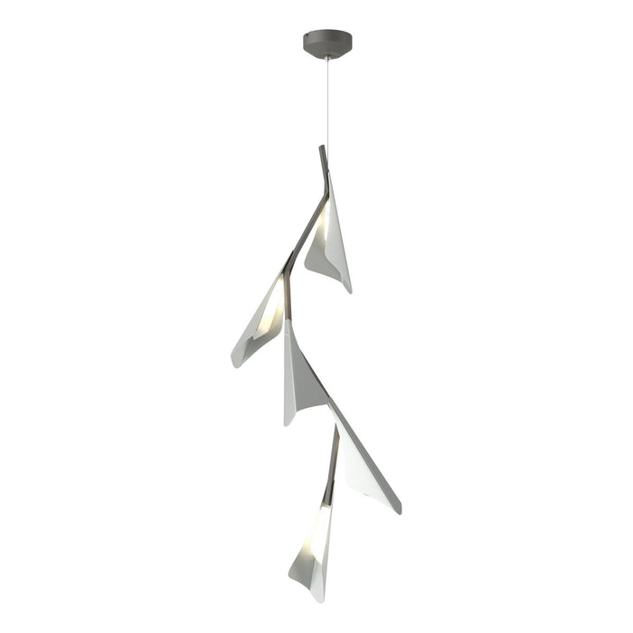 Plume 5-Light LED Pendant in Natural Iron with Vintage Platinum Accent - 135006-LED-STND-20-82 by Hubbardton Forge