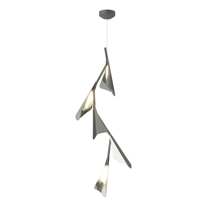 Plume 5-Light LED Pendant in Natural Iron with Sterling Accent - 135006-LED-STND-20-85 by Hubbardton Forge