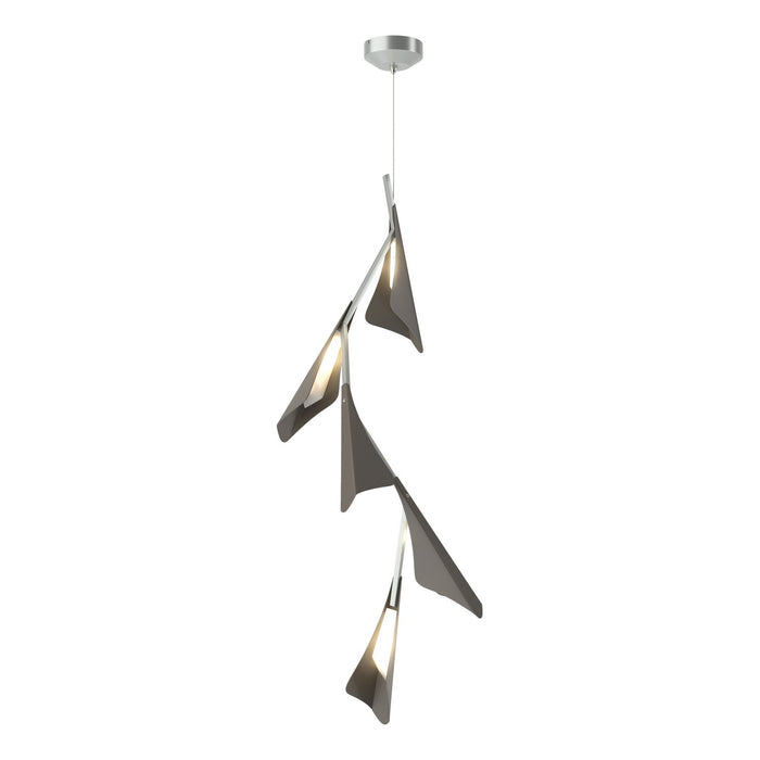 Plume 5-Light LED Pendant in Vintage Platinum with Dark Smoke Accent - 135006-LED-STND-82-07 by Hubbardton Forge