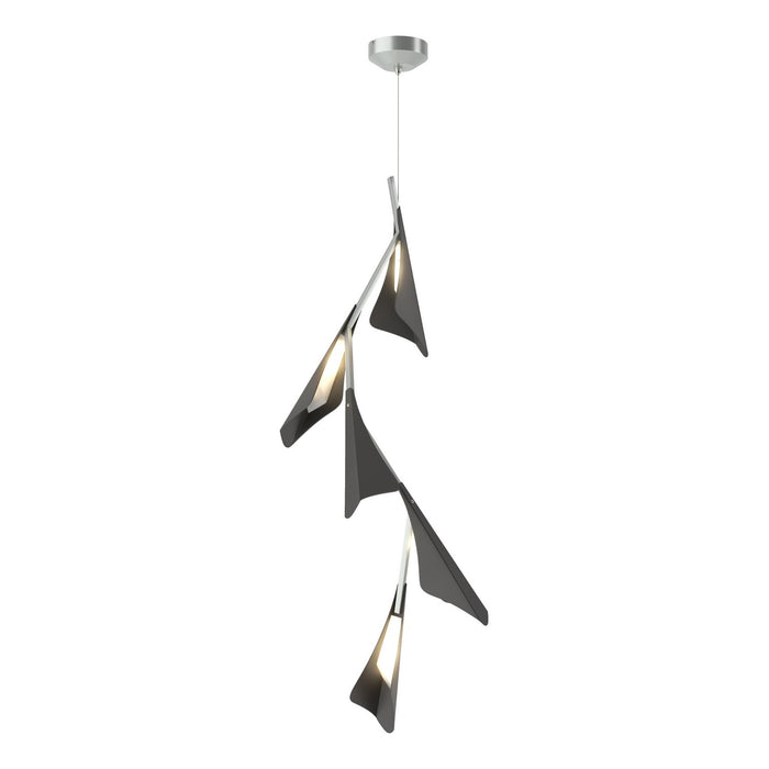 Plume 5-Light LED Pendant in Vintage Platinum with Black Accent - 135006-LED-STND-82-10 by Hubbardton Forge