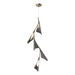 Plume 5-Light LED Pendant in Soft Gold with Natural Iron Accent - 135006-LED-STND-84-20 by Hubbardton Forge