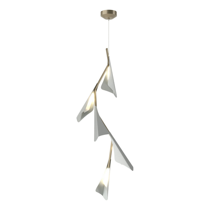 Plume 5-Light LED Pendant in Soft Gold with Vintage Platinum Accent - 135006-LED-STND-84-82 by Hubbardton Forge