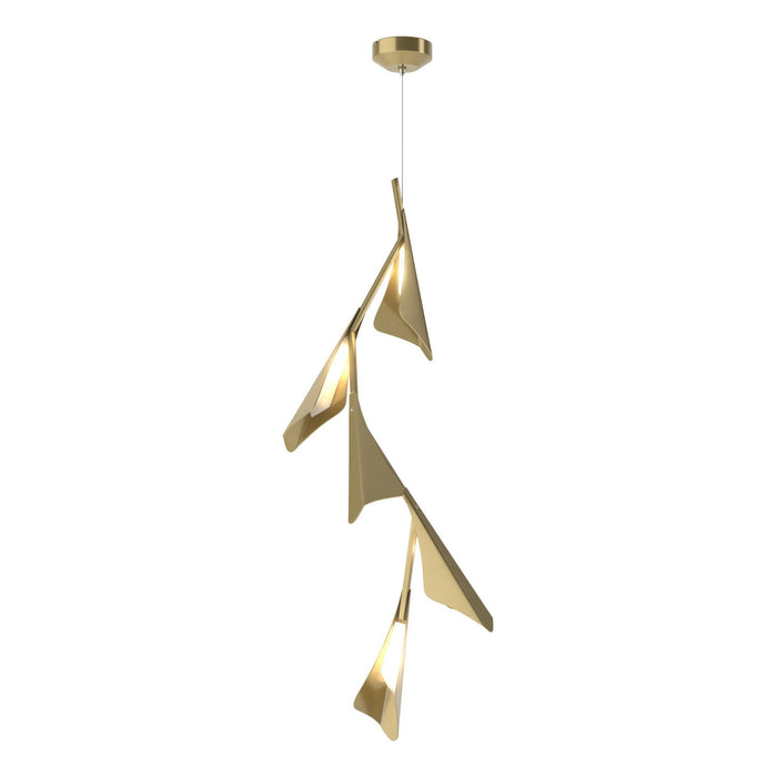 Plume 5-Light LED Pendant in Modern Brass with Modern Brass Accent - 135006-LED-STND-86-86 by Hubbardton Forge