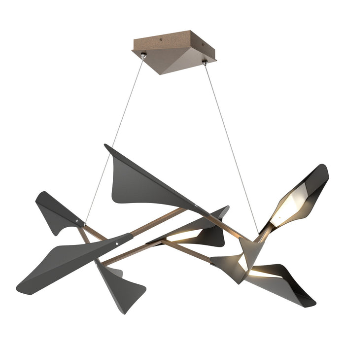 Plume 8-Light LED Pendant in Bronze with Black Accent - 135007-LED-STND-05-10 by Hubbardton Forge