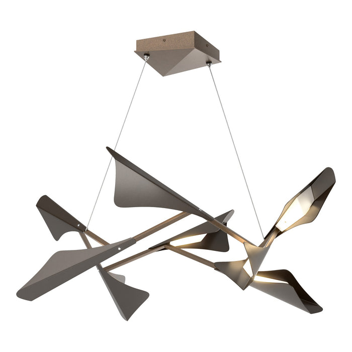 Plume 8-Light LED Pendant in Bronze with Oil Rubbed Bronze Accent - 135007-LED-STND-05-14 by Hubbardton Forge