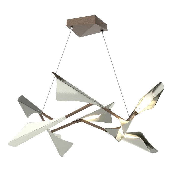 Plume 8-Light LED Pendant in Bronze with Sterling Accent - 135007-LED-STND-05-85 by Hubbardton Forge