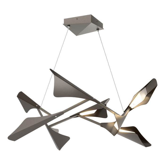 Plume 8-Light LED Pendant in Dark Smoke with Oil Rubbed Bronze Accent - 135007-LED-STND-07-14 by Hubbardton Forge