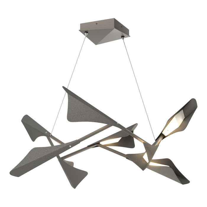 Plume 8-Light LED Pendant in Dark Smoke with Natural Iron Accent - 135007-LED-STND-07-20 by Hubbardton Forge