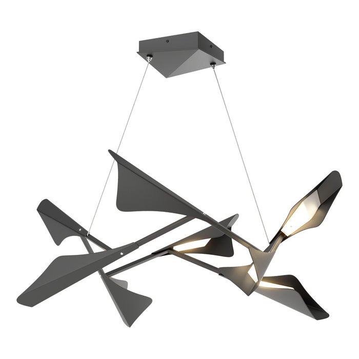 Plume 8-Light LED Pendant in Black with Black Accent - 135007-LED-STND-10-10 by Hubbardton Forge