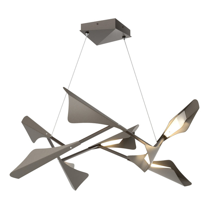 Plume 8-Light LED Pendant in Oil Rubbed Bronze with Dark Smoke Accent - 135007-LED-STND-14-07 by Hubbardton Forge