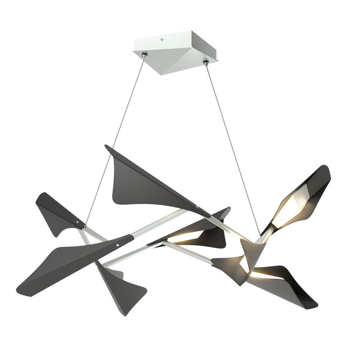 Plume 8-Light LED Pendant in Vintage Platinum with Black Accent - 135007-LED-STND-82-10 by Hubbardton Forge