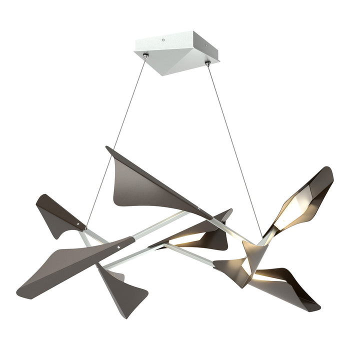 Plume 8-Light LED Pendant in Vintage Platinum with Oil Rubbed Bronze Accent - 135007-LED-STND-82-14 by Hubbardton Forge