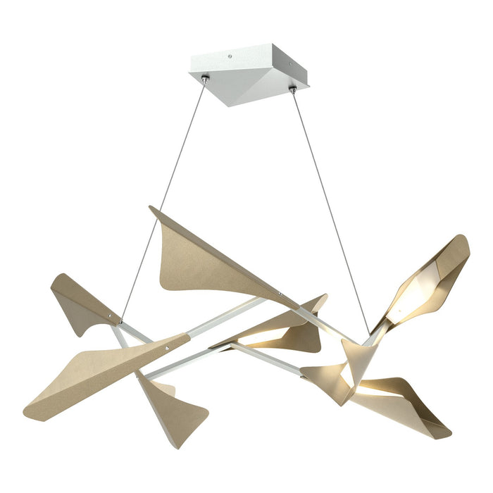 Plume 8-Light LED Pendant in Vintage Platinum with Soft Gold Accent - 135007-LED-STND-82-84 by Hubbardton Forge