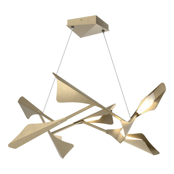 Plume 8-Light LED Pendant in Soft Gold with Soft Gold Accent - 135007-LED-STND-84-84 by Hubbardton Forge