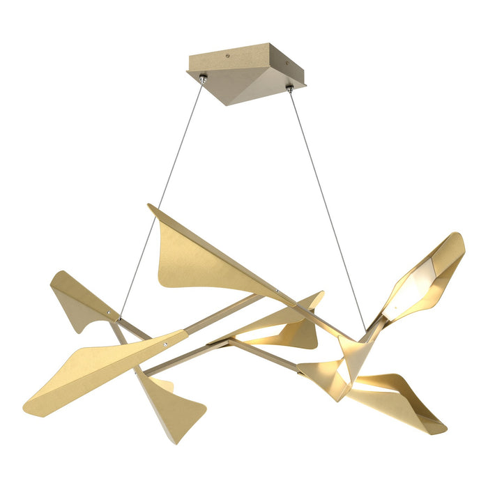 Plume 8-Light LED Pendant in Soft Gold with Modern Brass Accent - 135007-LED-STND-84-86 by Hubbardton Forge