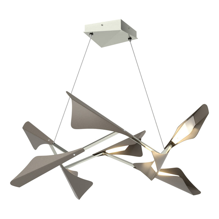 Plume 8-Light LED Pendant in Sterling with Dark Smoke Accent - 135007-LED-STND-85-07 by Hubbardton Forge