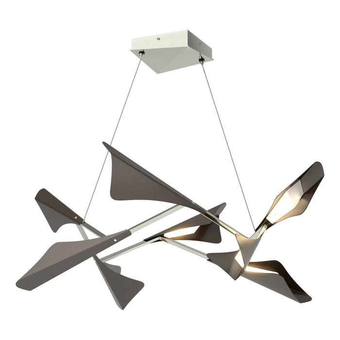 Plume 8-Light LED Pendant in Sterling with Oil Rubbed Bronze Accent - 135007-LED-STND-85-14 by Hubbardton Forge