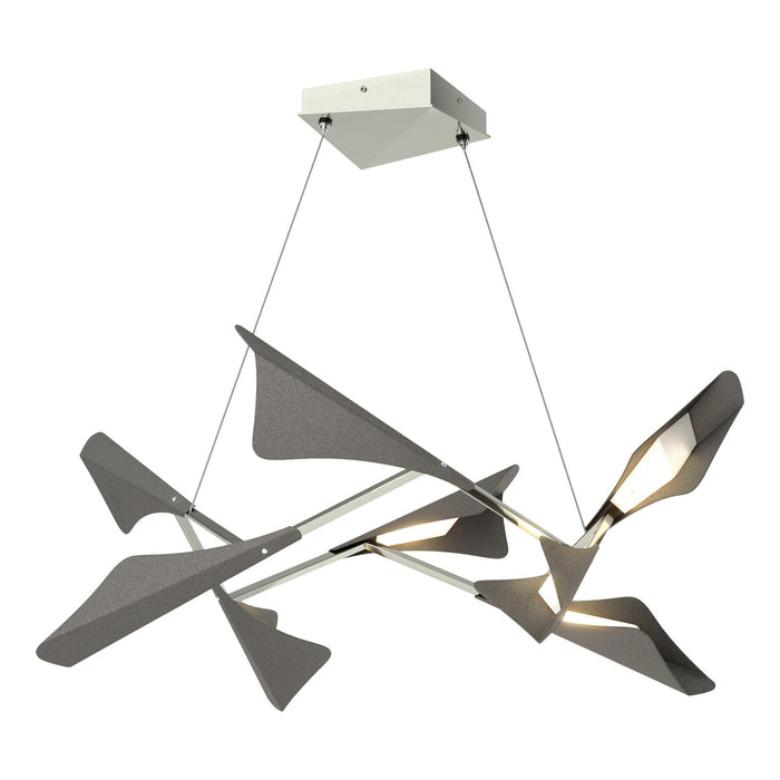 Plume 8-Light LED Pendant in Sterling with Natural Iron Accent - 135007-LED-STND-85-20 by Hubbardton Forge