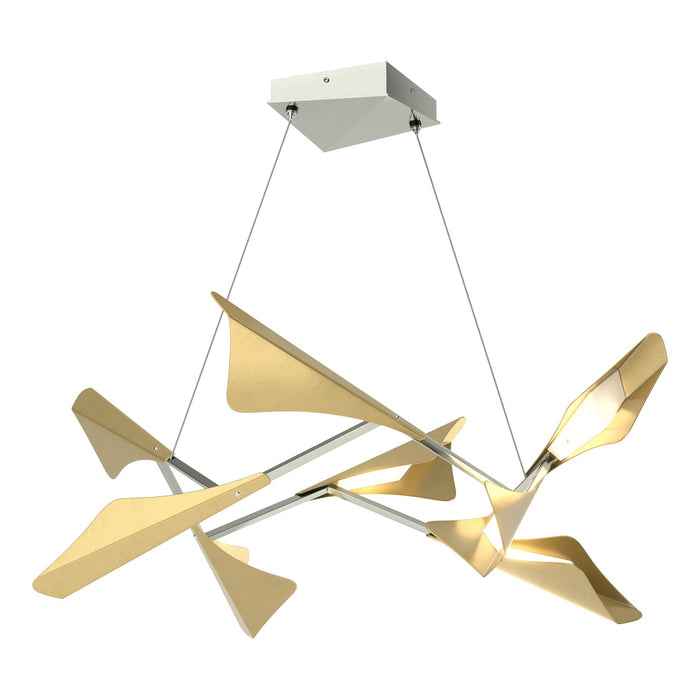 Plume 8-Light LED Pendant in Sterling with Modern Brass Accent - 135007-LED-STND-85-86 by Hubbardton Forge