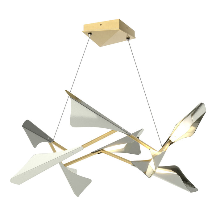 Plume 8-Light LED Pendant in Modern Brass with Sterling Accent - 135007-LED-STND-86-85 by Hubbardton Forge