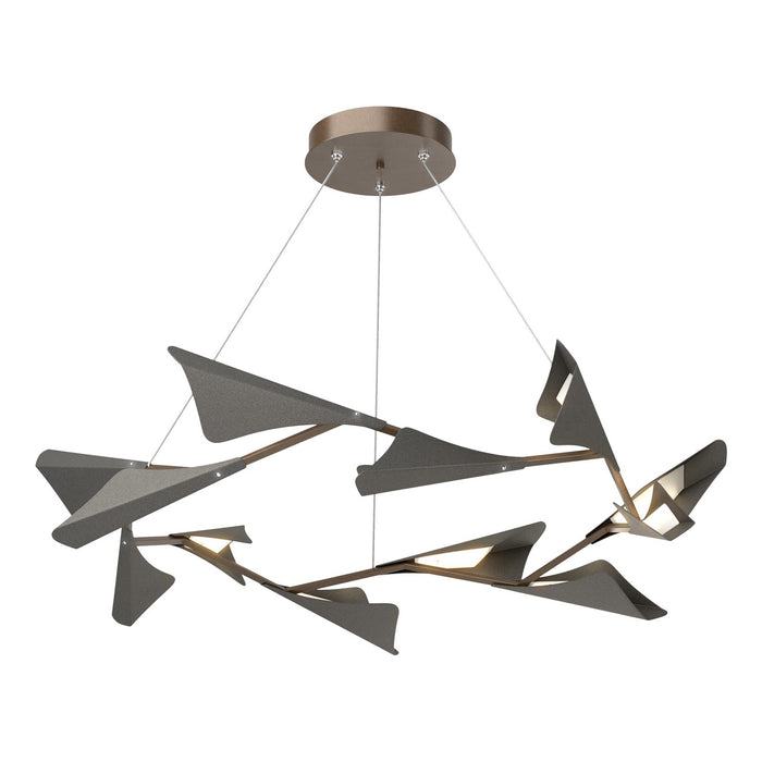 Plume 12-Light LED Pendant in Bronze with Natural Iron Accent - 135008-LED-STND-05-20 by Hubbardton Forge