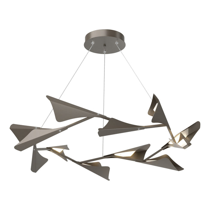 Plume 12-Light LED Pendant in Dark Smoke with Dark Smoke Accent - 135008-LED-STND-07-07 by Hubbardton Forge