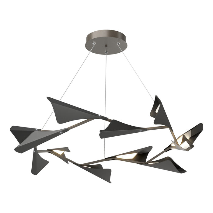 Plume 12-Light LED Pendant in Dark Smoke with Black Accent - 135008-LED-STND-07-10 by Hubbardton Forge