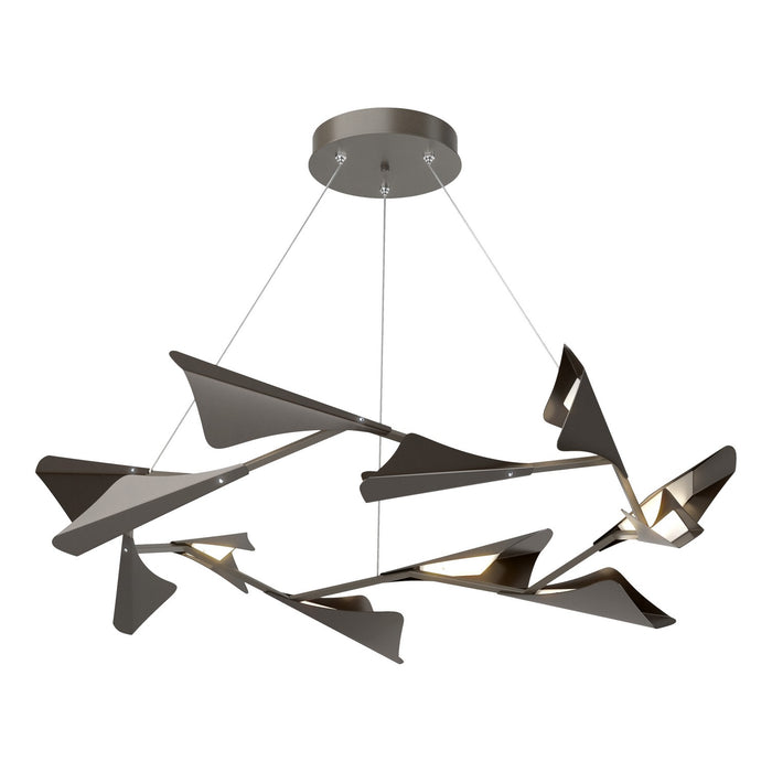 Plume 12-Light LED Pendant in Dark Smoke with Oil Rubbed Bronze Accent - 135008-LED-STND-07-14 by Hubbardton Forge