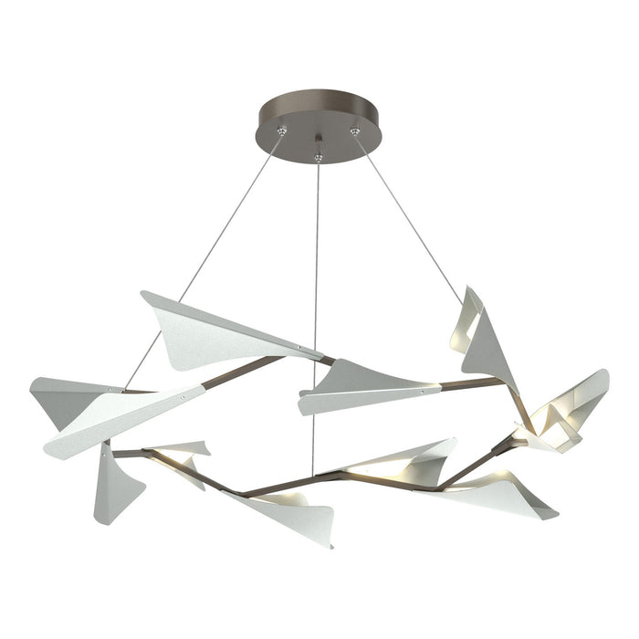 Plume 12-Light LED Pendant in Dark Smoke with Vintage Platinum Accent - 135008-LED-STND-07-82 by Hubbardton Forge