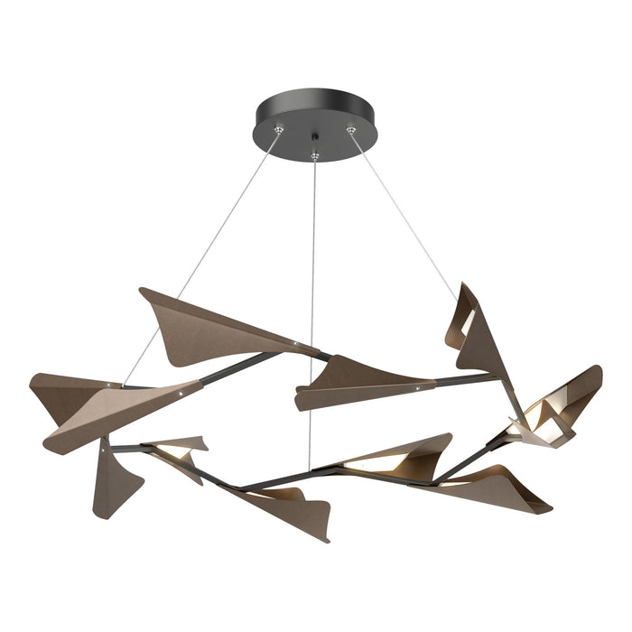 Plume 12-Light LED Pendant in Black with Bronze Accent - 135008-LED-STND-10-05 by Hubbardton Forge