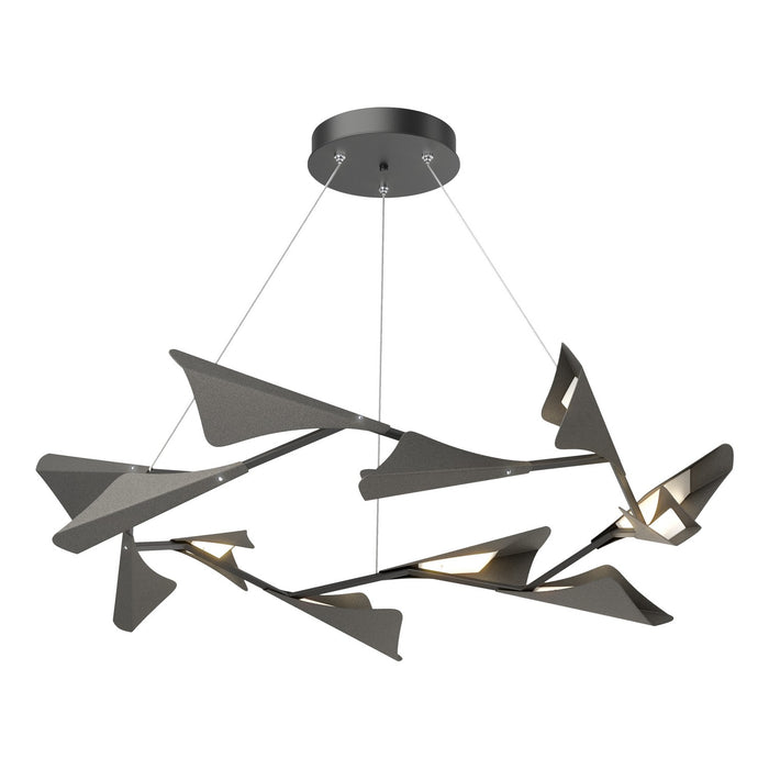 Plume 12-Light LED Pendant in Black with Natural Iron Accent - 135008-LED-STND-10-20 by Hubbardton Forge