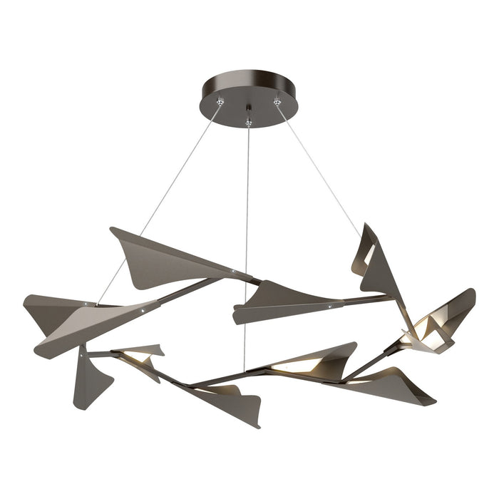 Plume 12-Light LED Pendant in Oil Rubbed Bronze with Dark Smoke Accent - 135008-LED-STND-14-07 by Hubbardton Forge