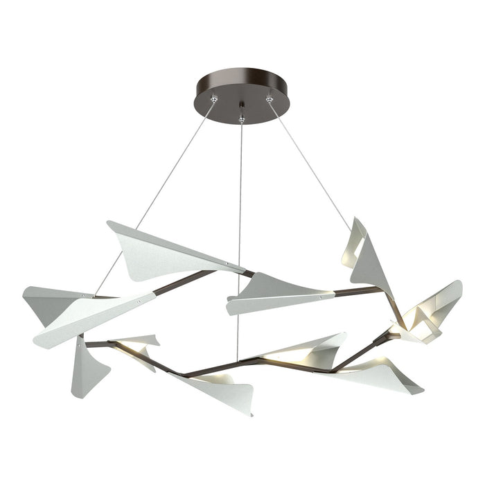 Plume 12-Light LED Pendant in Oil Rubbed Bronze with Vintage Platinum Accent - 135008-LED-STND-14-82 by Hubbardton Forge