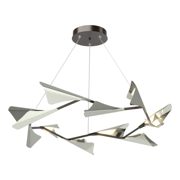 Plume 12-Light LED Pendant in Oil Rubbed Bronze with Sterling Accent - 135008-LED-STND-14-85 by Hubbardton Forge