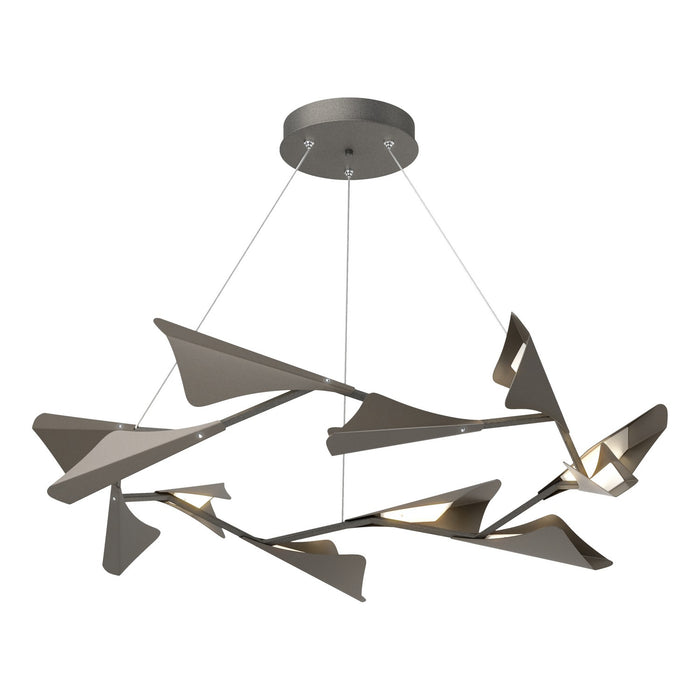 Plume 12-Light LED Pendant in Natural Iron with Dark Smoke Accent - 135008-LED-STND-20-07 by Hubbardton Forge