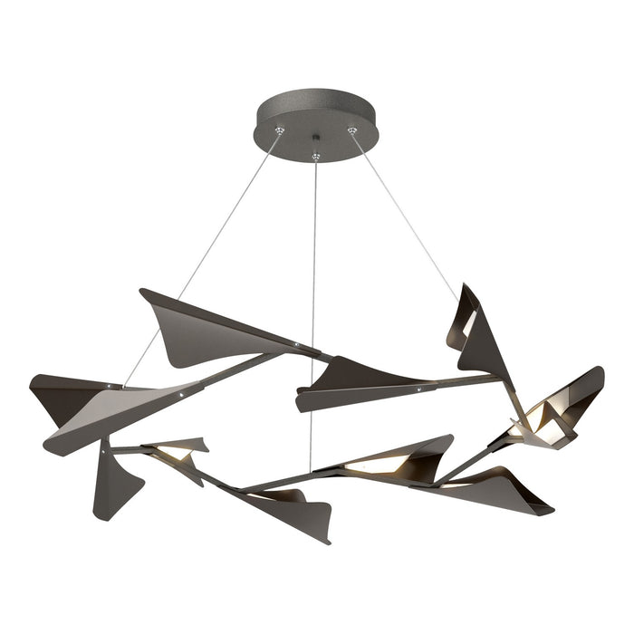 Plume 12-Light LED Pendant in Natural Iron with Oil Rubbed Bronze Accent - 135008-LED-STND-20-14 by Hubbardton Forge