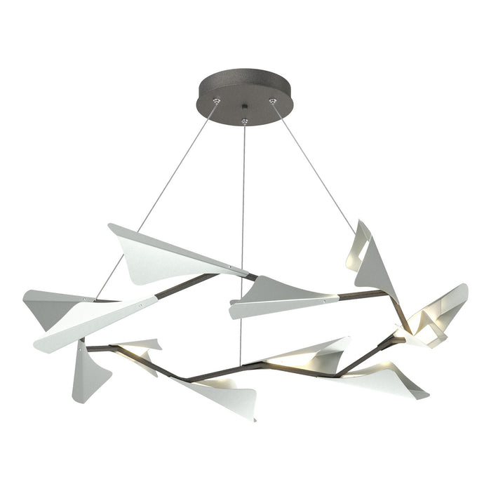 Plume 12-Light LED Pendant in Natural Iron with Vintage Platinum Accent - 135008-LED-STND-20-82 by Hubbardton Forge