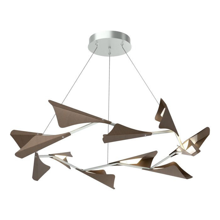 Plume 12-Light LED Pendant in Vintage Platinum with Bronze Accent - 135008-LED-STND-82-05 by Hubbardton Forge