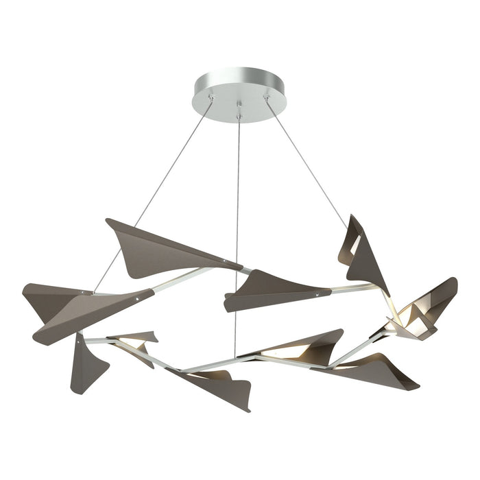 Plume 12-Light LED Pendant in Vintage Platinum with Dark Smoke Accent - 135008-LED-STND-82-07 by Hubbardton Forge