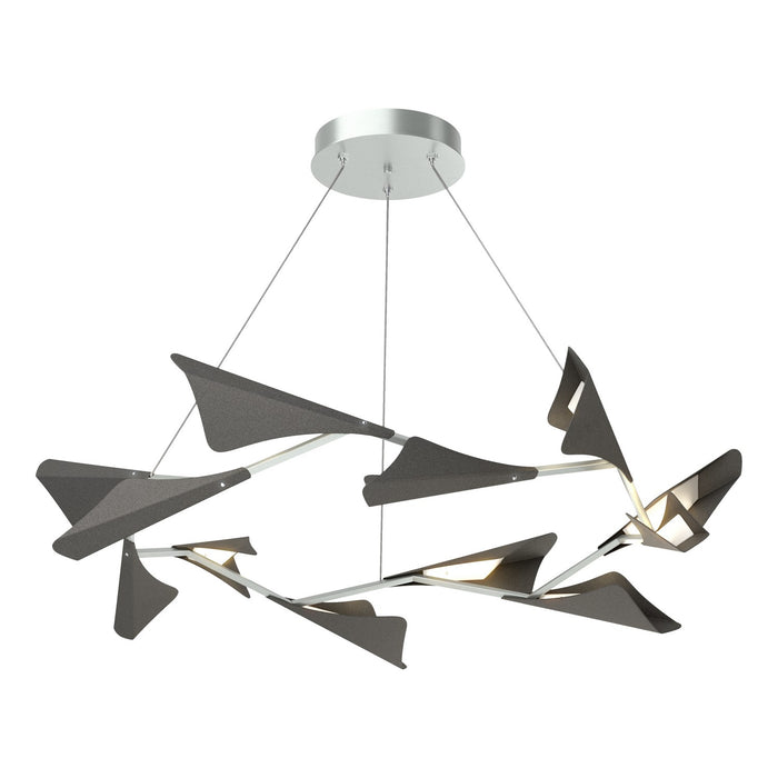 Plume 12-Light LED Pendant in Vintage Platinum with Natural Iron Accent - 135008-LED-STND-82-20 by Hubbardton Forge