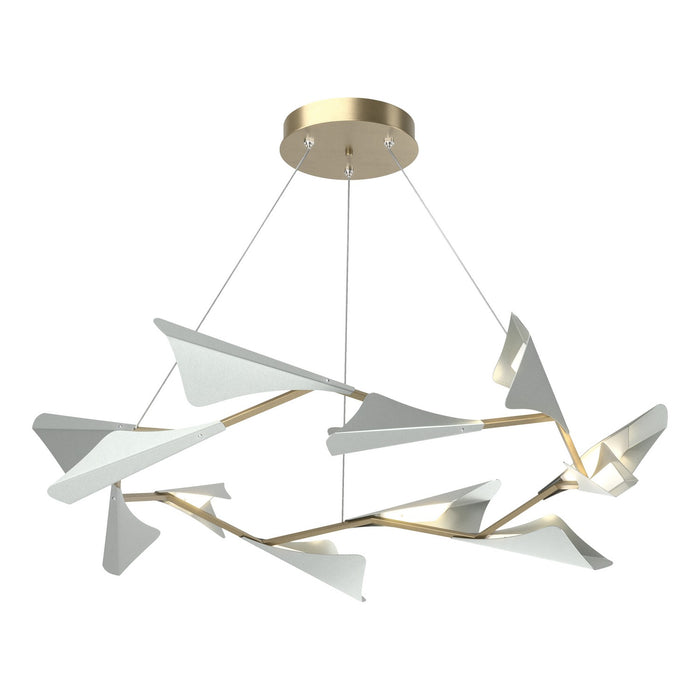 Plume 12-Light LED Pendant in Soft Gold with Vintage Platinum Accent - 135008-LED-STND-84-82 by Hubbardton Forge