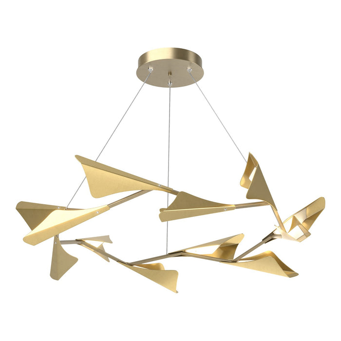 Plume 12-Light LED Pendant in Soft Gold with Modern Brass Accent - 135008-LED-STND-84-86 by Hubbardton Forge