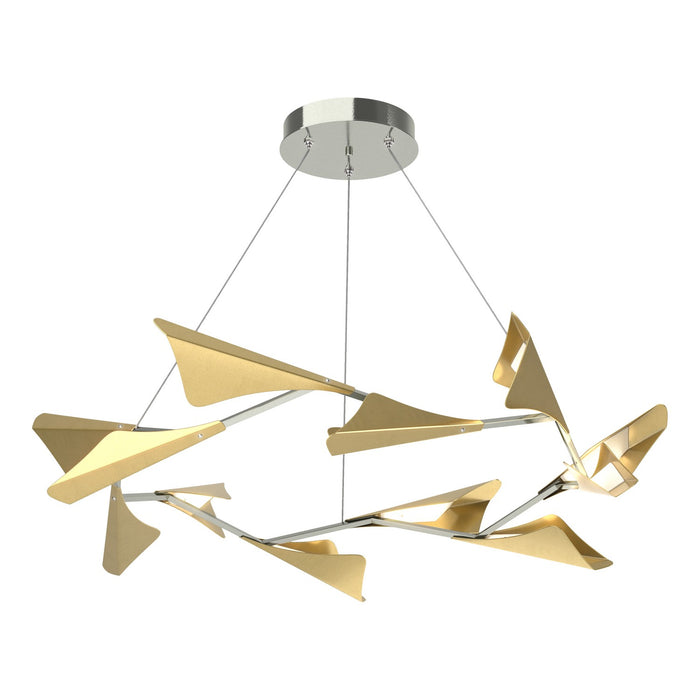 Plume 12-Light LED Pendant in Sterling with Modern Brass Accent - 135008-LED-STND-85-86 by Hubbardton Forge