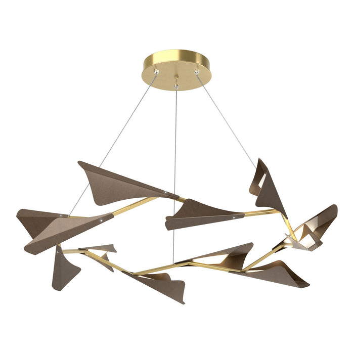 Plume 12-Light LED Pendant in Modern Brass with Bronze Accent - 135008-LED-STND-86-05 by Hubbardton Forge