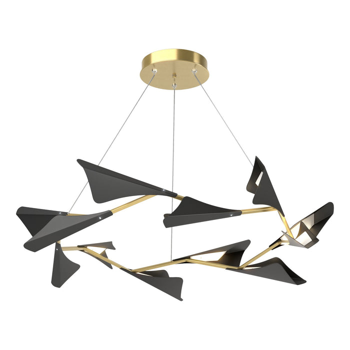 Plume 12-Light LED Pendant in Modern Brass with Black Accent - 135008-LED-STND-86-10 by Hubbardton Forge