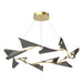 Plume 12-Light LED Pendant in Modern Brass with Natural Iron Accent - 135008-LED-STND-86-20 by Hubbardton Forge