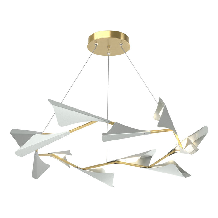 Plume 12-Light LED Pendant in Modern Brass with Vintage Platinum Accent - 135008-LED-STND-86-82 by Hubbardton Forge