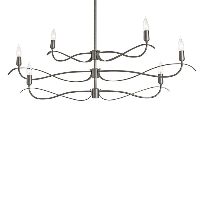 Willow 6-Light Small Chandelier in Natural Iron - 136350-SKT-MULT-20 by Hubbardton Forge