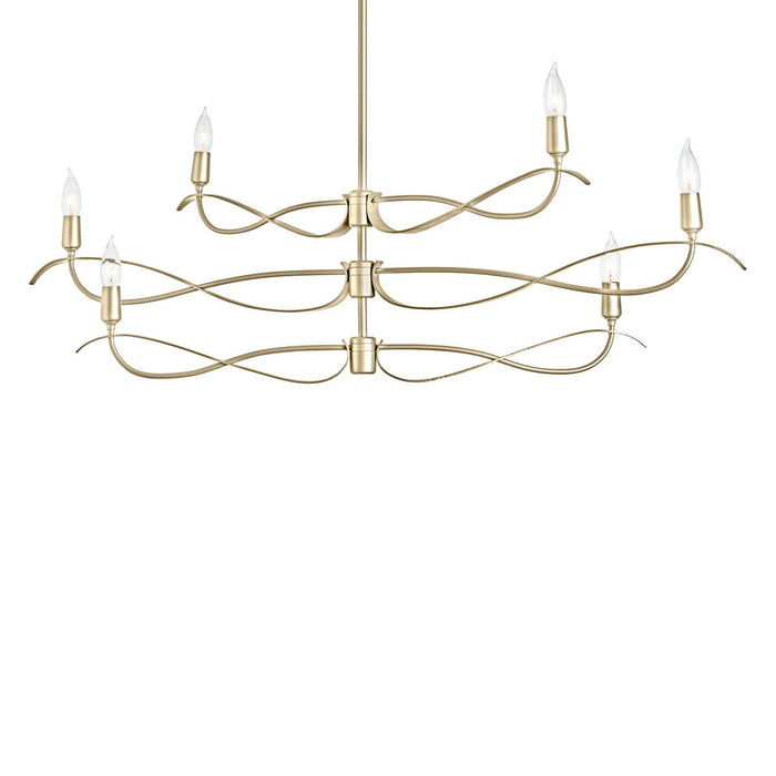 Willow 6-Light Small Chandelier in Modern Brass - 136350-SKT-MULT-86 by Hubbardton Forge