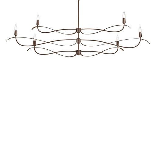 Willow 6-Light Large Chandelier in Bronze - 136352-SKT-MULT-05 by Hubbardton Forge